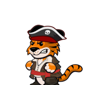 Tiger in a pirate outfit